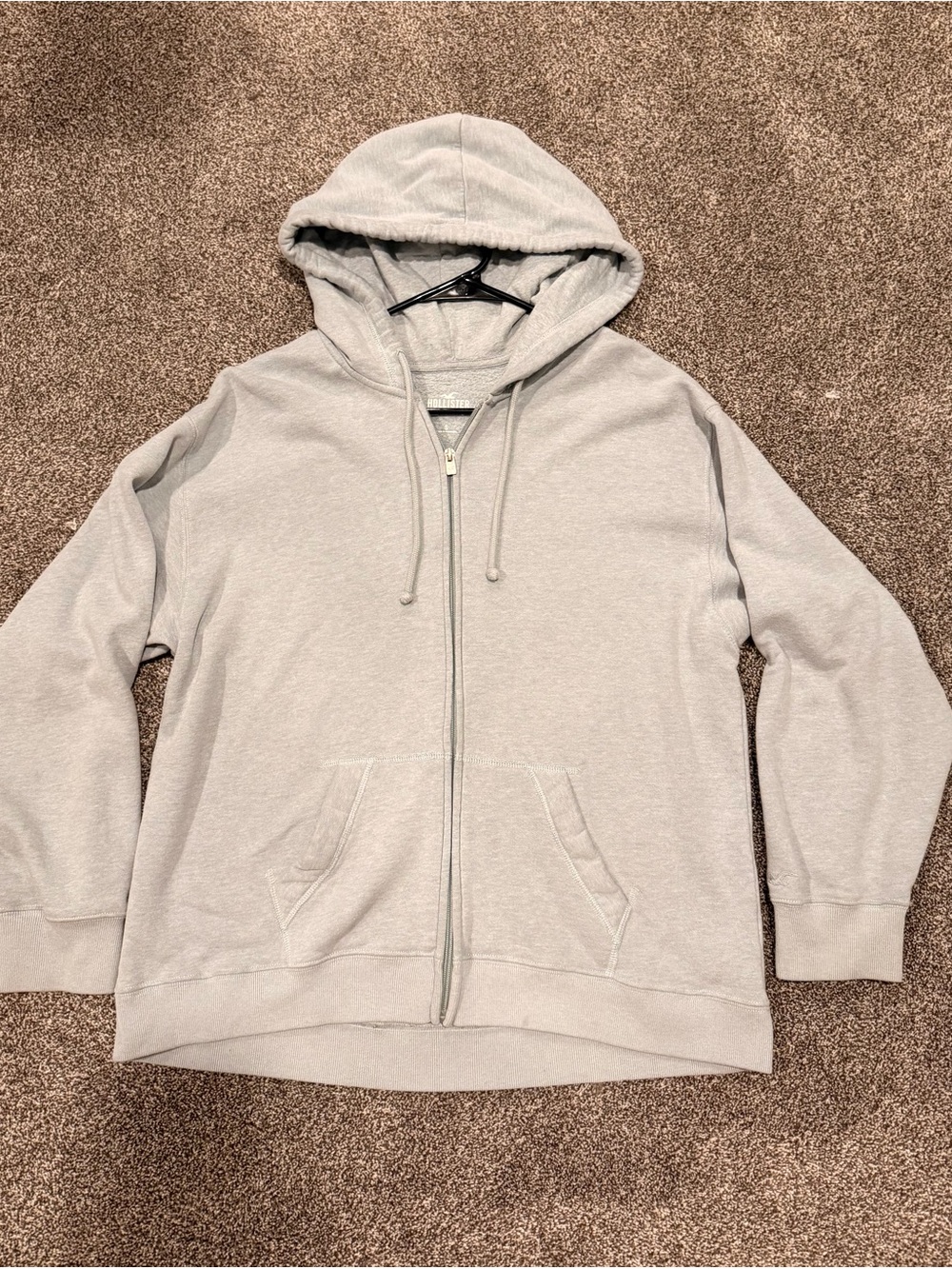 Hollister Women’s Small Light Blue/Gray Zip-Up Hoodie